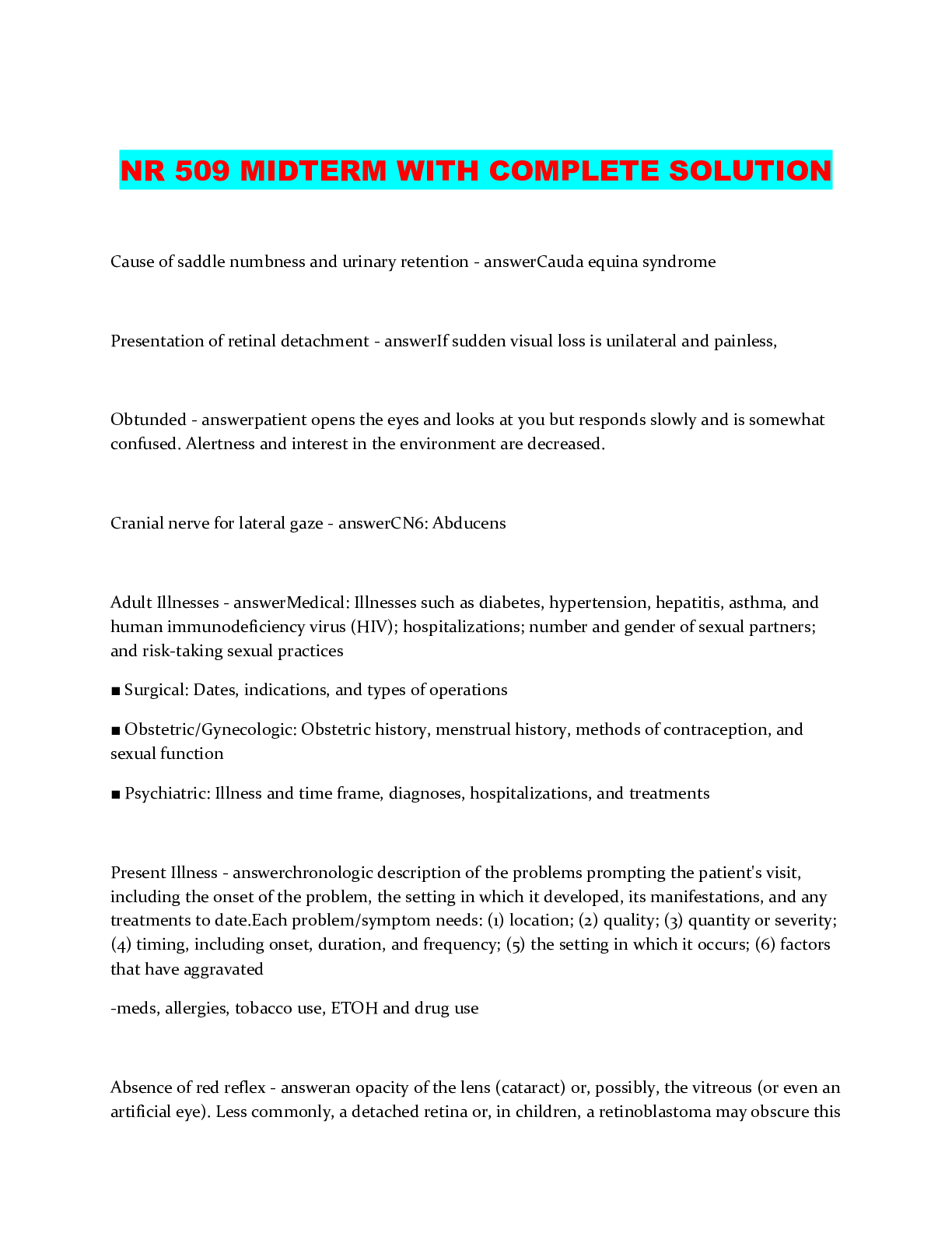 Preview image of NR 509 MIDTERM WITH COMPLETE SOLUTION document